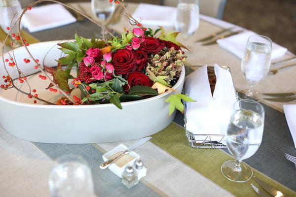 Custom centerpieces featured Rohl hardware.