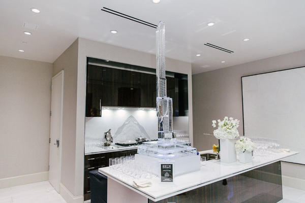 Custom ice sculpture of Central Park Tower by Okamoto Studio