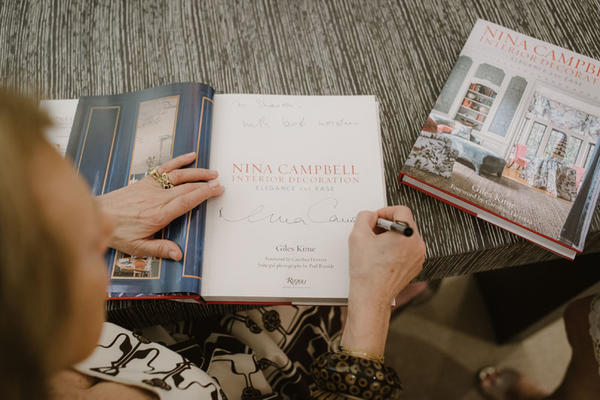 Nina Campbell signed copies of her book.