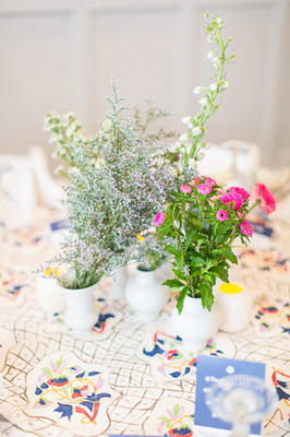 The tablescapes were designed by Mally Skok.