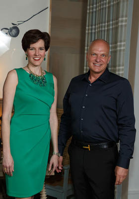 Jenni Bonura, president and CEO of Harry Norman Realtors, with Travis Reed, the Southeastern Designer Showhouse listing agent through Harry Norman Realtors