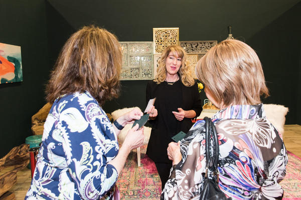 Martha Antonini, a Home Show featured designer, greet guests.