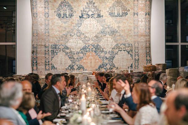 A-List designers enjoyed a seated dinner in the new rug showroom.