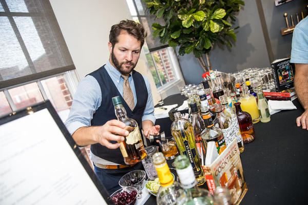 A mixologist created custom cocktails for guests.