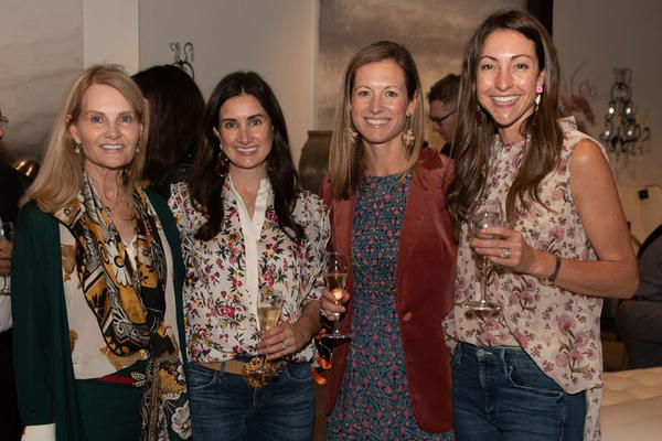 Guests including Charlotte Lucas (far right) enjoyed custom cocktails and a preview of Alfonso Marina’s new collection.