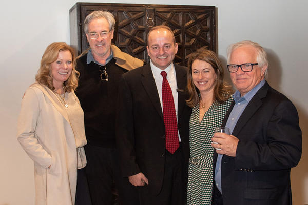 Interior designer Phoebe Howard (far left) joined Veranda editor in chief Steele Marcoux (second from right) to celebrate the showroom's opening.