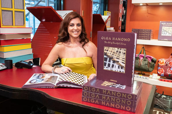 Olga Hanono with her new book, Olga Hanono: The Art of Beautiful Living 