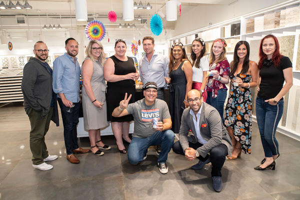 The team from Tile Bar, who hosted the event, included John Ibello, Pace Tropper, Emily Hatch, Jacki Adams, CEO Eli Mechlovitc, Rubie Lubold, Brittany Slaff, Jaclyn Cortez, Evita Memoli, and John Tudisco and Jacob Hersovitz (kneeling in front).