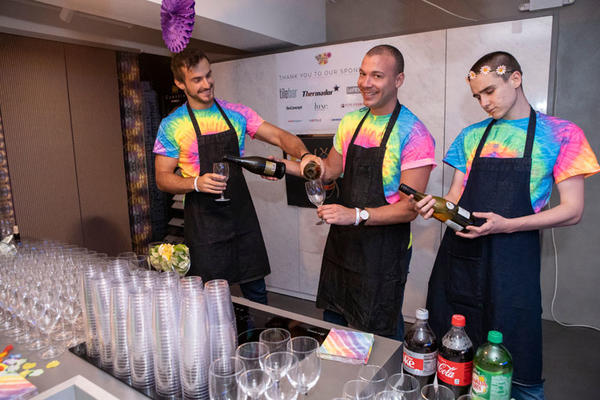 Festive bartenders showed off their skills in colorful style.