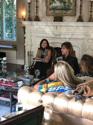 On Saturday, Holiday House founder Iris Dankner (left) led a discussion about the benefits and nuances of participating in a showhouse.
