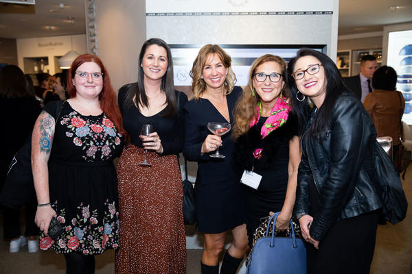 Deeanna Black, Beth Baer, Gwen Toma and Jessica Zultewicz of Lenox with Adeline Trento from Macy’s