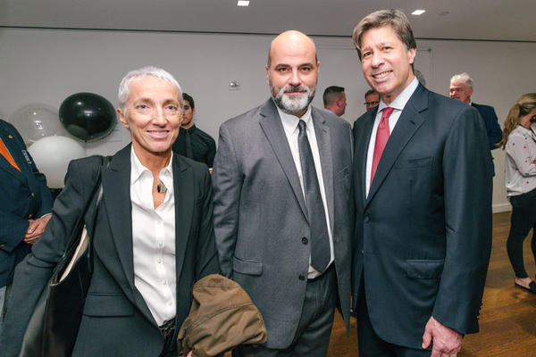 Seguso’s Simonetta Garzino and Pierpaolo Seguso, with Eric Rudin, president and co-chairman of Rudin Management