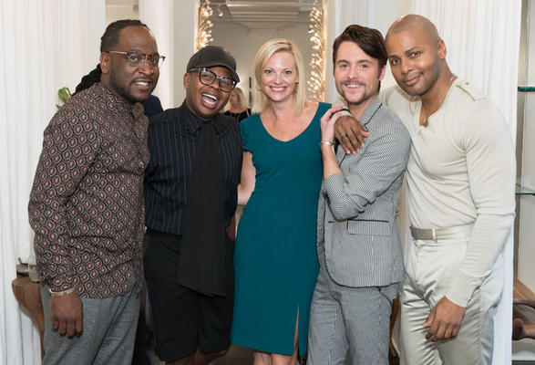 Interior designer Jason Mitchell, floral designer Canaan Marshall, ADAC general manager Katie Miner, designer Kody Berry and interior designer Michel Smith Boyd at Showroom 58 during Discover ADAC.