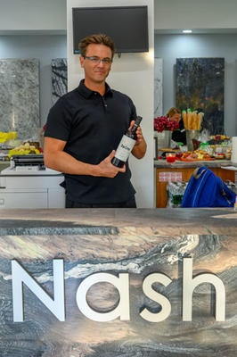 The Nash Stone showroom served their very own Dan Creo wine.