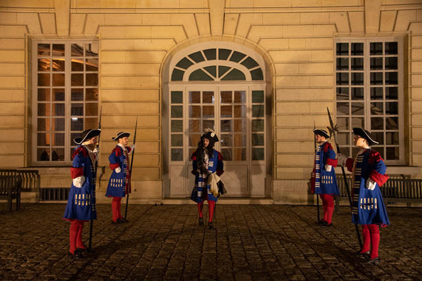Palace guards lining up to receive guests