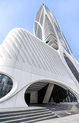 Facade of One Thousand Museum Residences by Zaha Hadid