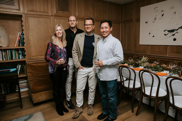 Elle Decor’s Cynthia McKnight and William Pittel, with Nathan Turner and Benjamin Woo
