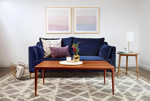 Caitlin Sofa, Linden Coffee Table and Shiloh Rug