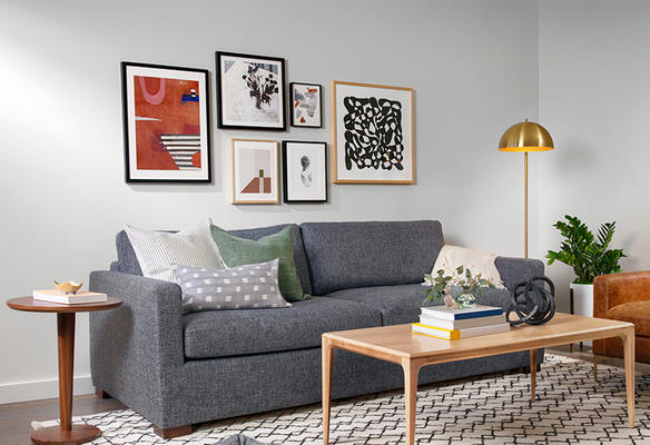 Sloan Sofa, Linden Coffee Table and Reed Rug