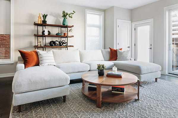 Sloan Sectional, Devon Coffee Table and Taylor Rug