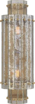 Cadence Large Tiered Sconce in Hand-Rubbed Antique Brass with Antique Mirror