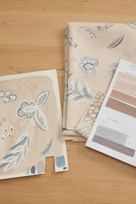 The original artwork and color behind the Flora pattern in Taupe