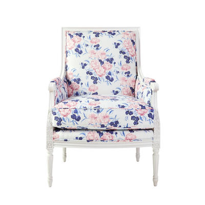 The Heidi Chair with Mayfair in Thistle upholstery