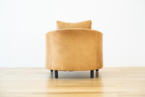 Hawthorne Chair in Camel leather and Charcoal oak