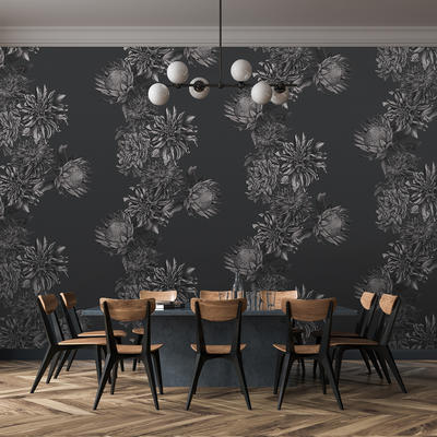 Dahling Wallpaper in Charcoal
