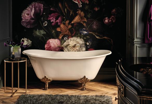 A tub featuring an Invari Collection Two-Handle Lavatory