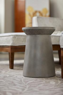 Selamat x Morris & Co. Willow Bough Side Table, an indoor/outdoor accent table crafted from glass-reinforced concrete
