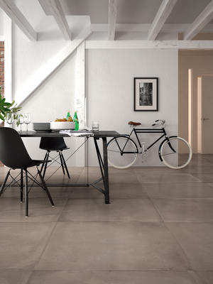 Borigni is a glazed body-match porcelain with an industrial, urban aesthetic that can replicate the look of concrete in a variety of sizes, patterns and mosaics.