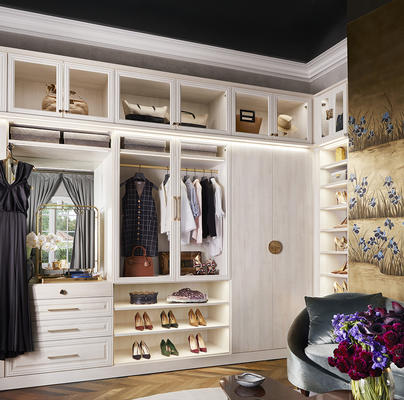 Laren Walk-in Closet in Aspen with LED lighting and glass doors

Design by Doniphan Moore Interiors; photography by Lisa Petrole