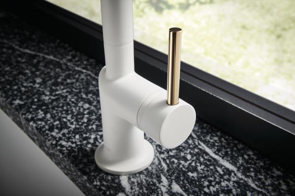 Brilliance Polished Nickel Handle from the Jason Wu for Brizo Kitchen Collection