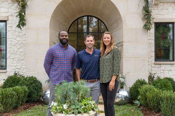 Christopher Phillips and Lucinda Bray of Floralis Garden Design with Ernie Murphy of Maxwell (center). Their teams were responsible for the project’s landscape architecture.