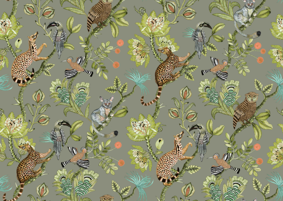 Camp Critters fabric in Delta, available in linen or velvet