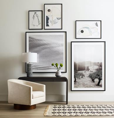 Bianca swivel chair, Harper desk, and MG+BW Lost Art Collection