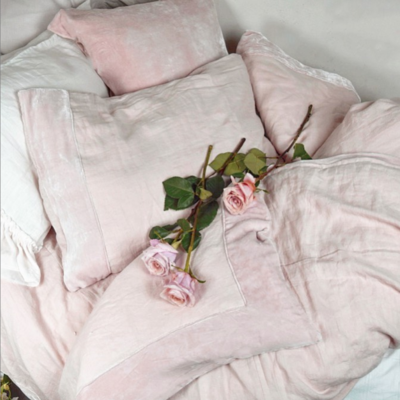 Silk velvet Border and linen collection in Rose Blush