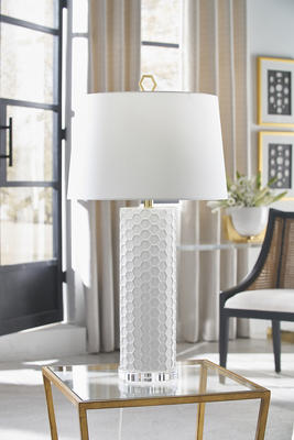 69773 April Honeycomb Lamp - White designed by Shayla Copas