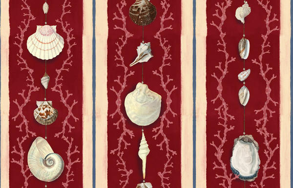Coquillage wallpaper in Samba Red