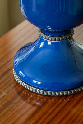 Detail of Menerbes table lamp in Blue
