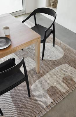 Abode Rug by Élan Byrd, styled with the Reese Dining Table and Ida Dining Chairs
