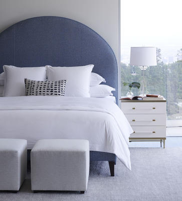 The Archer Bed with the Celine Nightstand