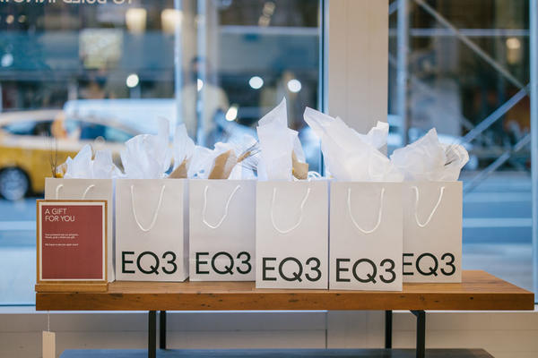 Guests left the EQ3 showroom with a thoughtful gift bag.
