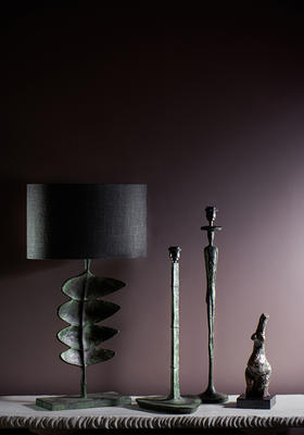 Verdigris lamps from the new collection.