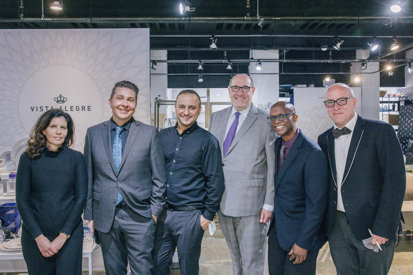 Geary’s team, led by their president and CEO Tom Blumenthal (fourth from left) met with the team from Vista Alegre, including Daniel Silva (third from left), the brand’s US president.