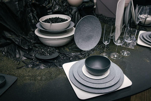 Villeroy & Boch introduced new designs to its Manufacture collection, featuring porcelain dinnerware that looks and feels like granite. 