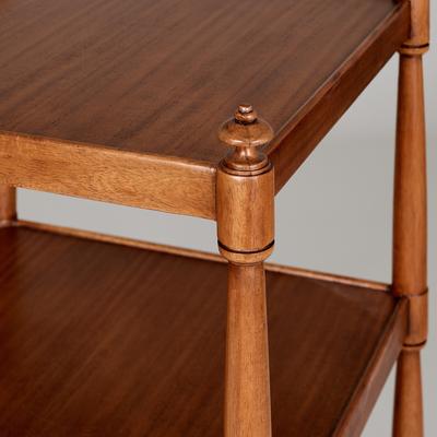 Newnham Etagere Table Detail - Turned wood legs and finials add to the elegance of the table.