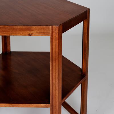  Fairmont Table detail - A shelf adds to the function to this geometric table