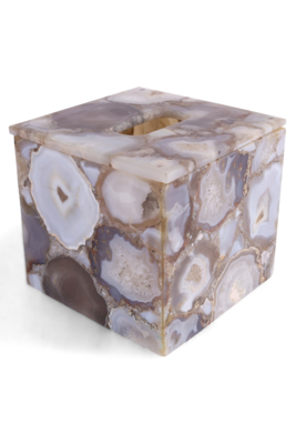 Natural agate tissue box